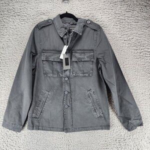 Indigo Star Jacket Mens Small Dark Gray Canvas MIlitary Field *NWT*